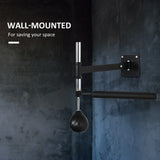 Adjustable boxing speed bag mounted on wall