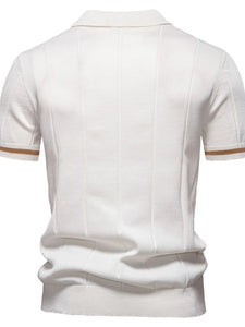 Close-up of men's ribbed polo texture