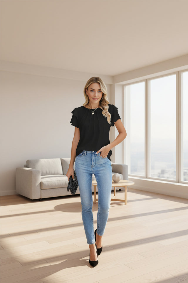 Women's hollow-out summer blouse