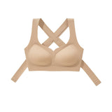 Front closure bra with back support