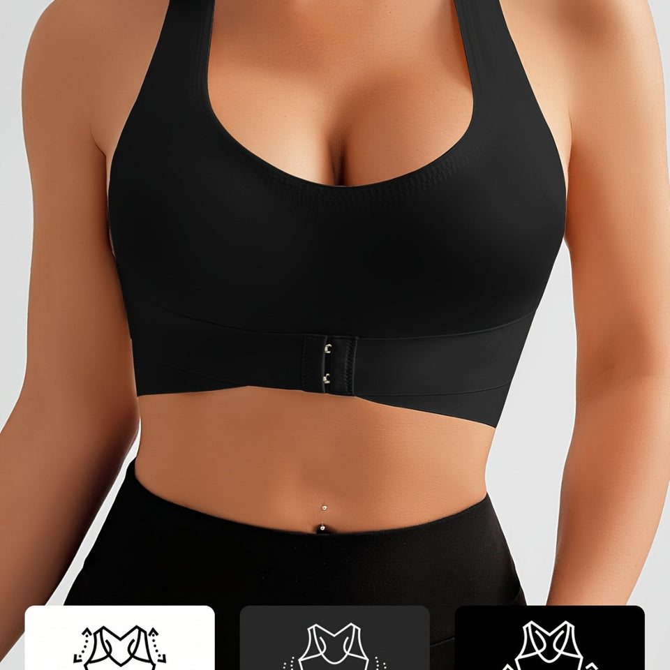 Front closure activewear bra for women