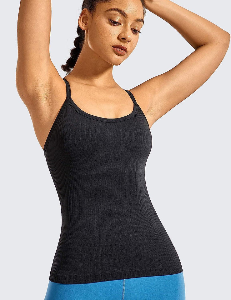 Women's Built-In Bra Tank Top – Slim Fit Sleeveless Activewea