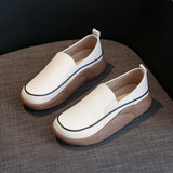 Khaki chunky sole flats for women