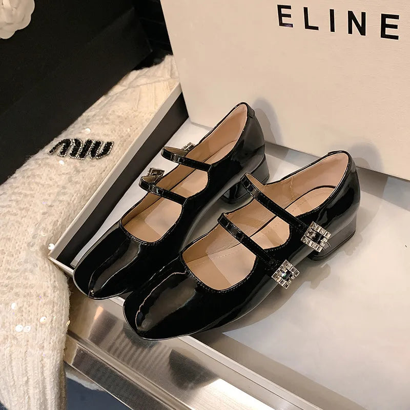 Women's classic buckle Mary Jane shoes
