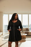 Women's casual pocket dress side view