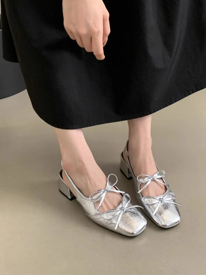 Women's bow slingback flats for work and casual outfits