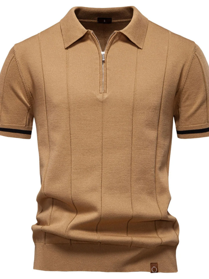 Close-up of men's ribbed polo texture