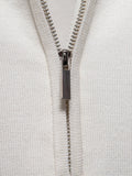 Gray men's ribbed knit polo shirt