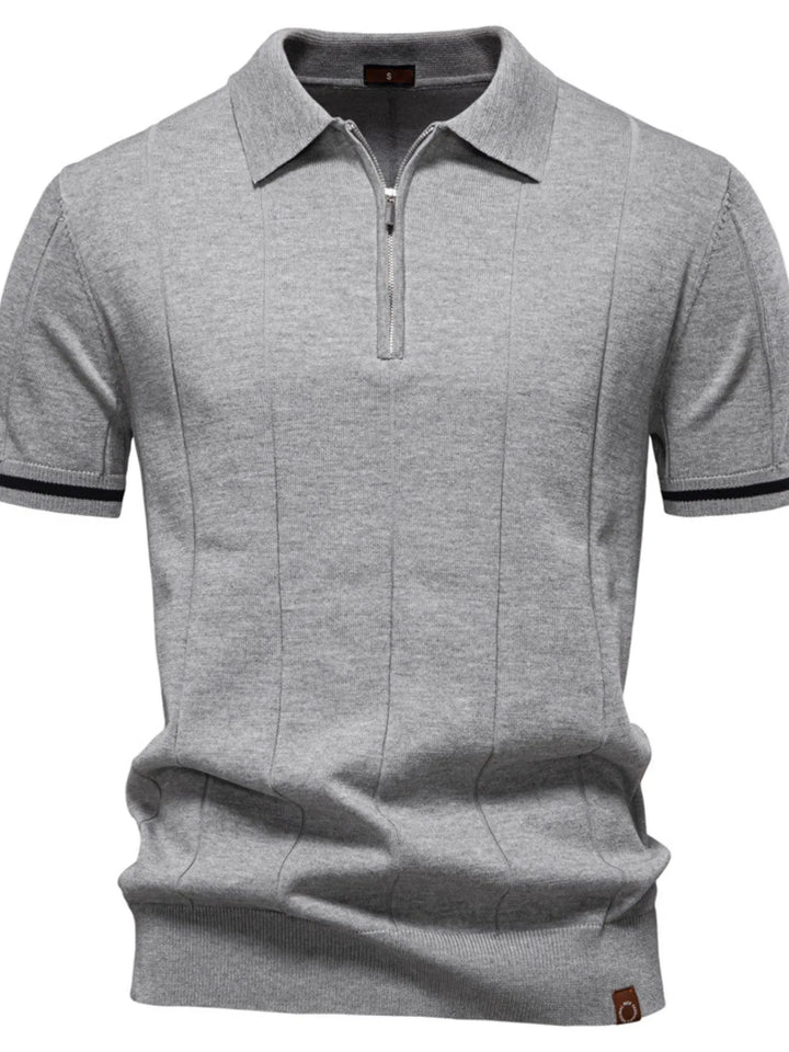 Men's short-sleeve knitted polo shirt