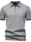 Men's short-sleeve knitted polo shirt