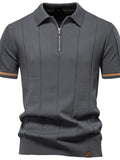 Men's smart-casual zip-neck polo