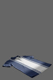 Men's striped polo shirt with three-button placket