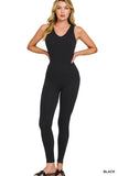 Front view of women's padded sports bodysuit