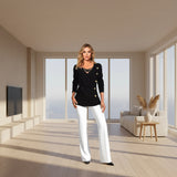 Women's plus size long sleeve knit top