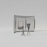 Portable baseball practice net with batting tee