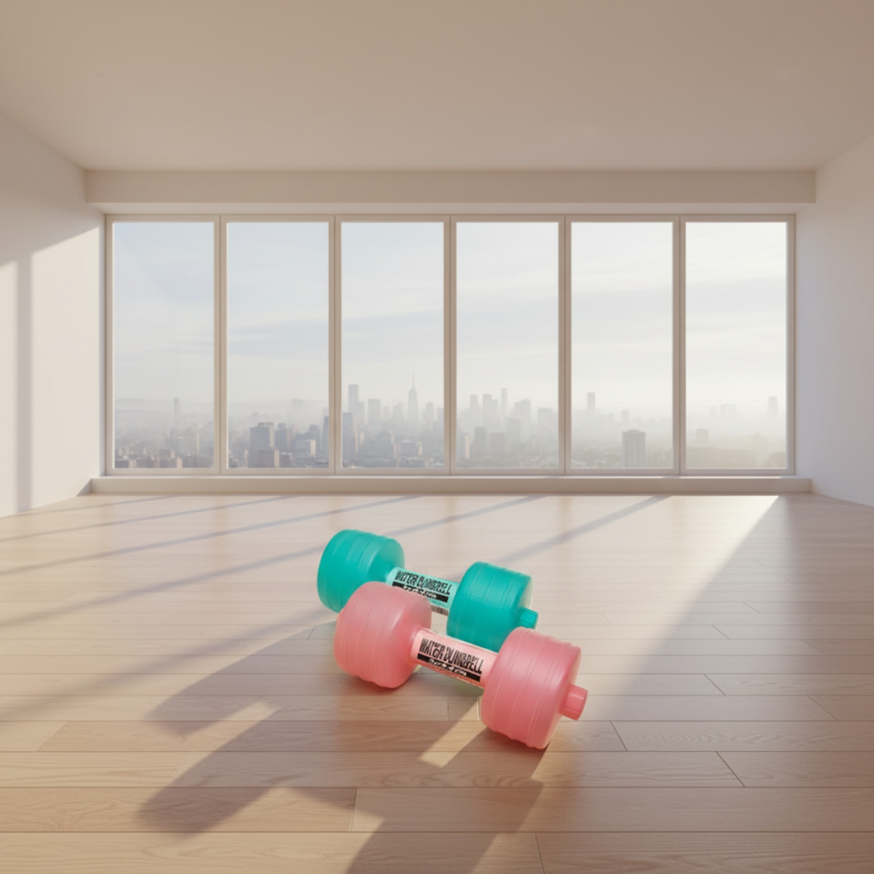Adjustable water-filled dumbbell exercise equipment