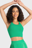 Women's wire-free sports bra with removable padding