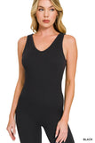 Women's ribbed yoga bodysuit