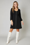 Royal blue long sleeve empire waist dress