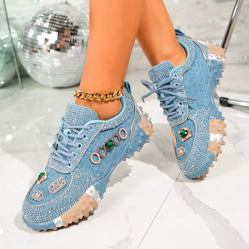 Stylish sparkly sneakers for women's casual outfits