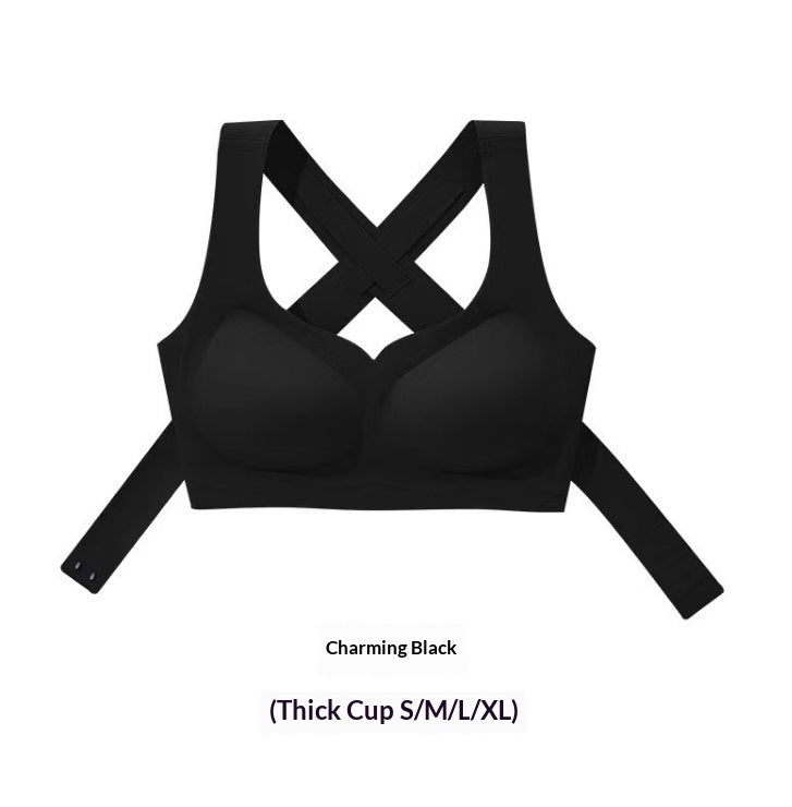 Side view of wire-free women's support bra