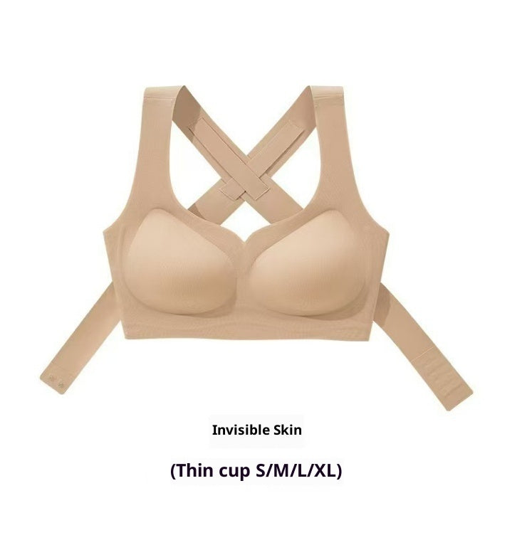 Women's wire-free front closure support bra
