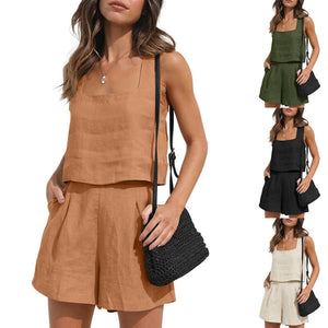 Women’s 2-piece square-neck top and shorts set