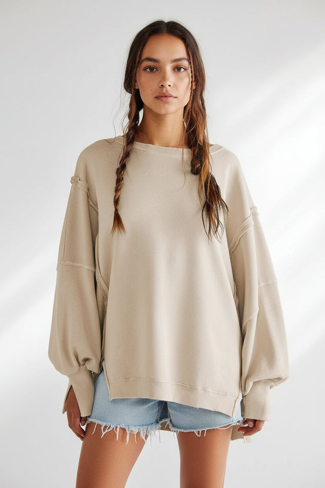 Women's black oversized sweatshirt casual style