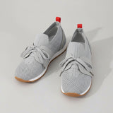 Women's breathable mesh lace-up walking flats