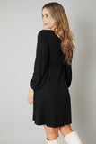 Women's comfortable empire waist pocket dress