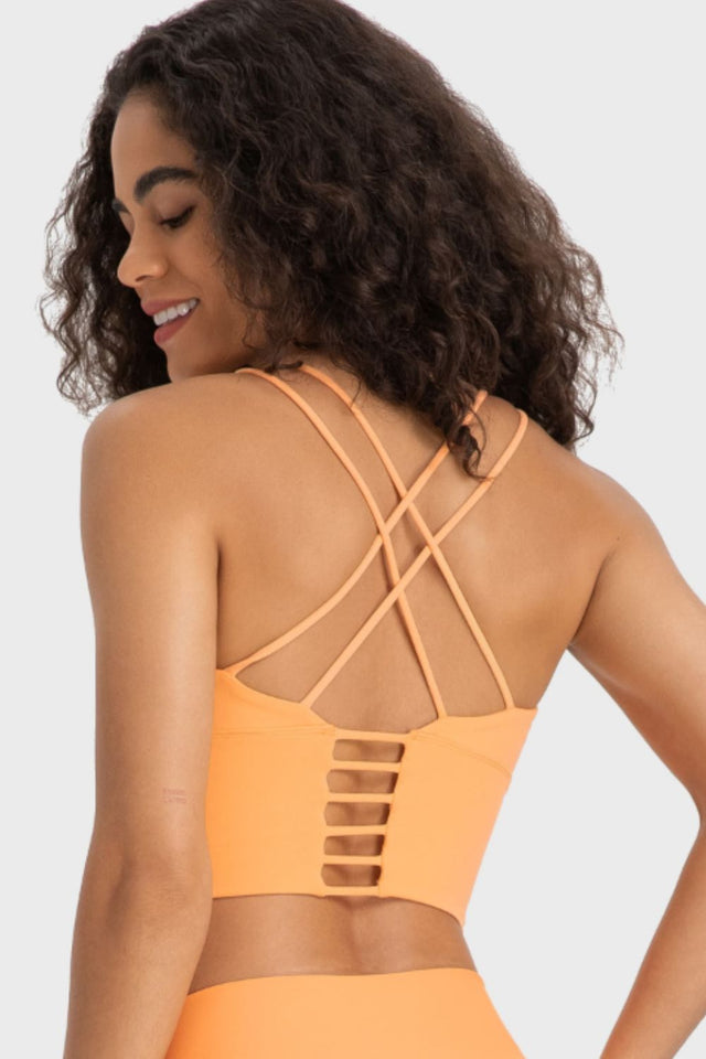 Women's yoga sports bra with removable pads