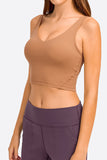 Women's cropped workout sports bra