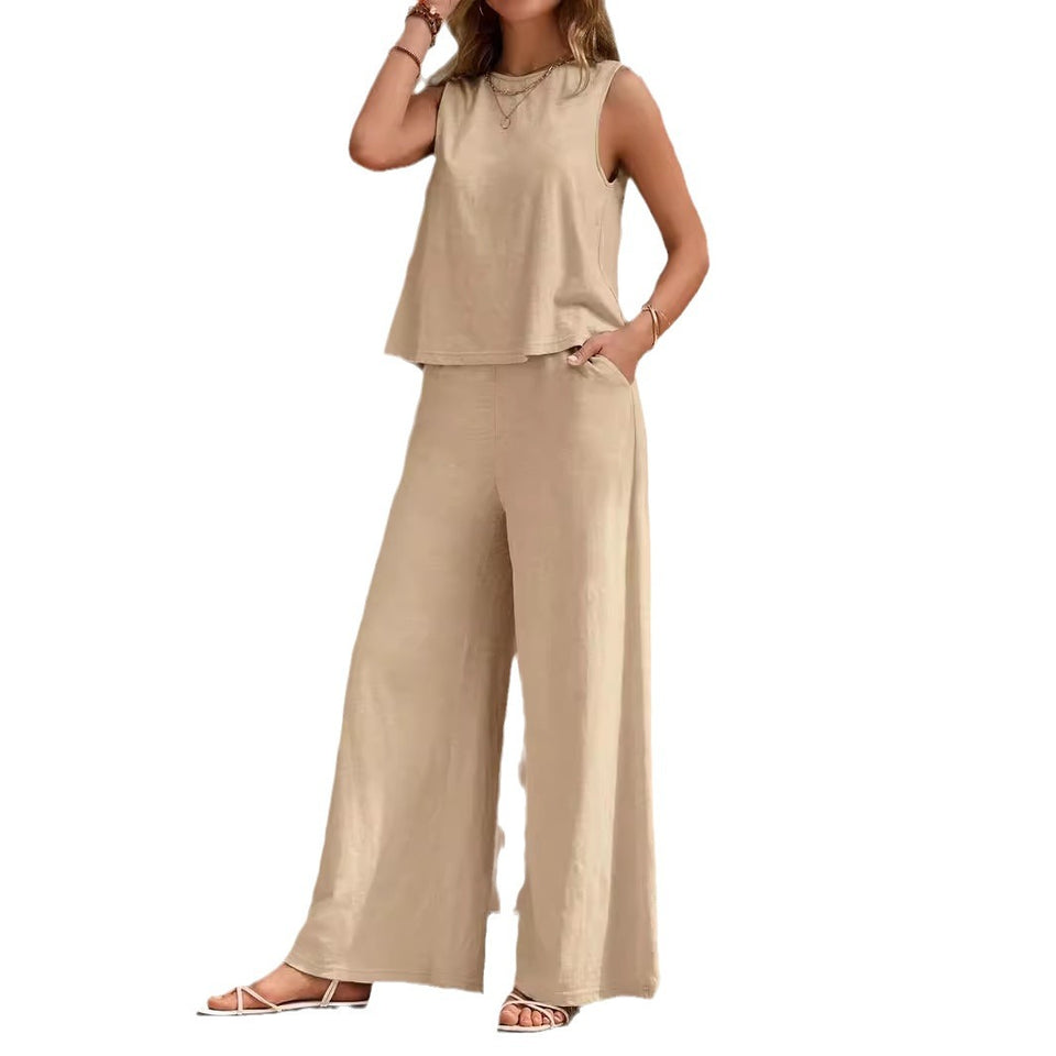 Women's elegant casual two-piece pants outfit