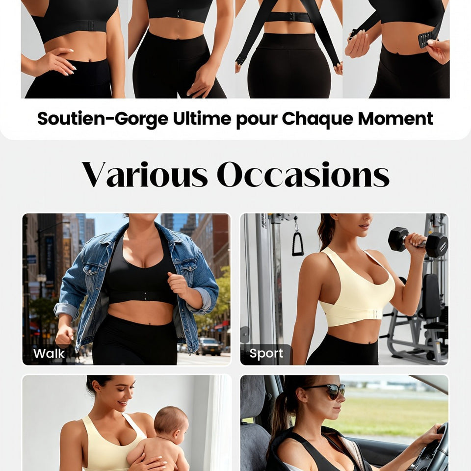 Women's front closure gym bra