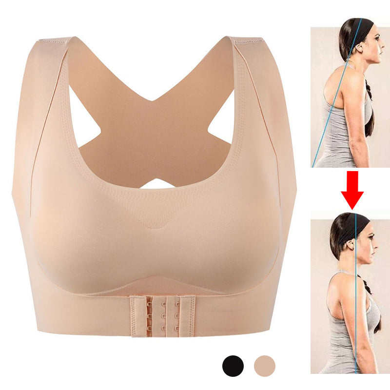 Women's front closure posture support bra