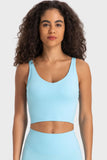 Back view of women's crop sports bra