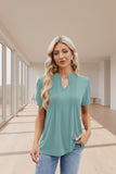 Women's slightly stretchy notched neck top