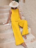 Women's loose-fit two-piece pants outfit