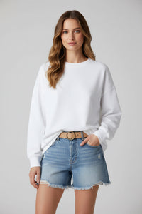 Women's oversized black crew neck sweatshirt