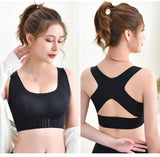 Black women's posture support bra detail