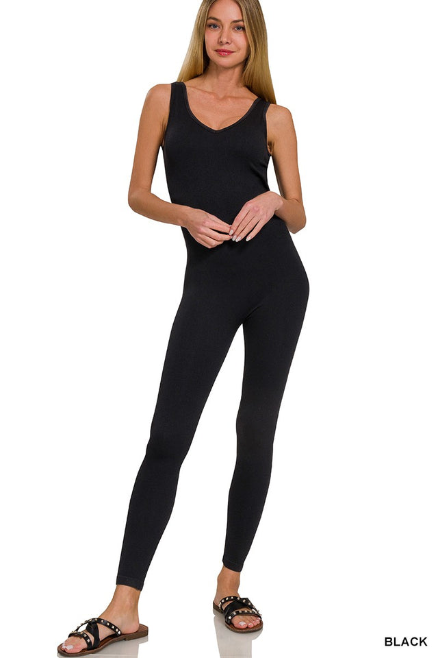 Women's ribbed seamless padded sports bodysuit