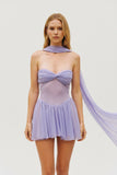 Women's ruched sweetheart neck tube mini dress