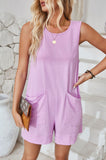 Close-up of women's romper fabric and design
