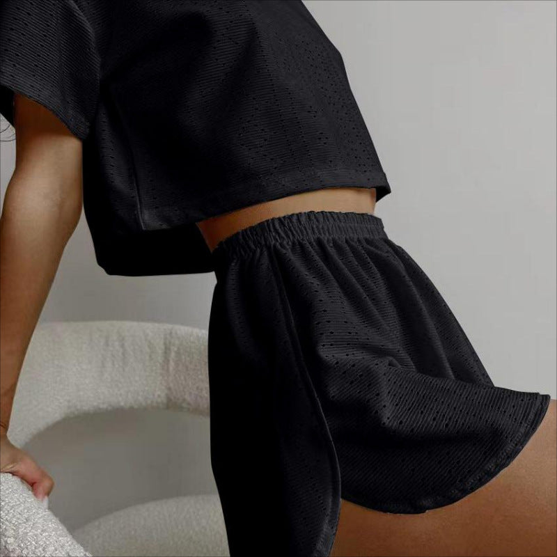 Women's slit-detail shorts two-piece outfit