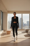 Women's tank zip-up jacket and leggings workout set