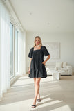 Women's ruched tiered dress side view